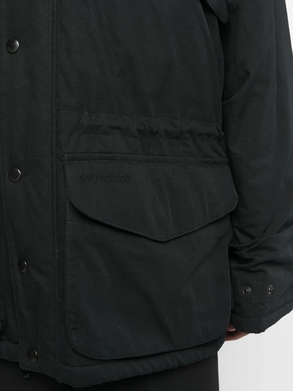 BALENCIAGA Travel Parka Jacket Black
