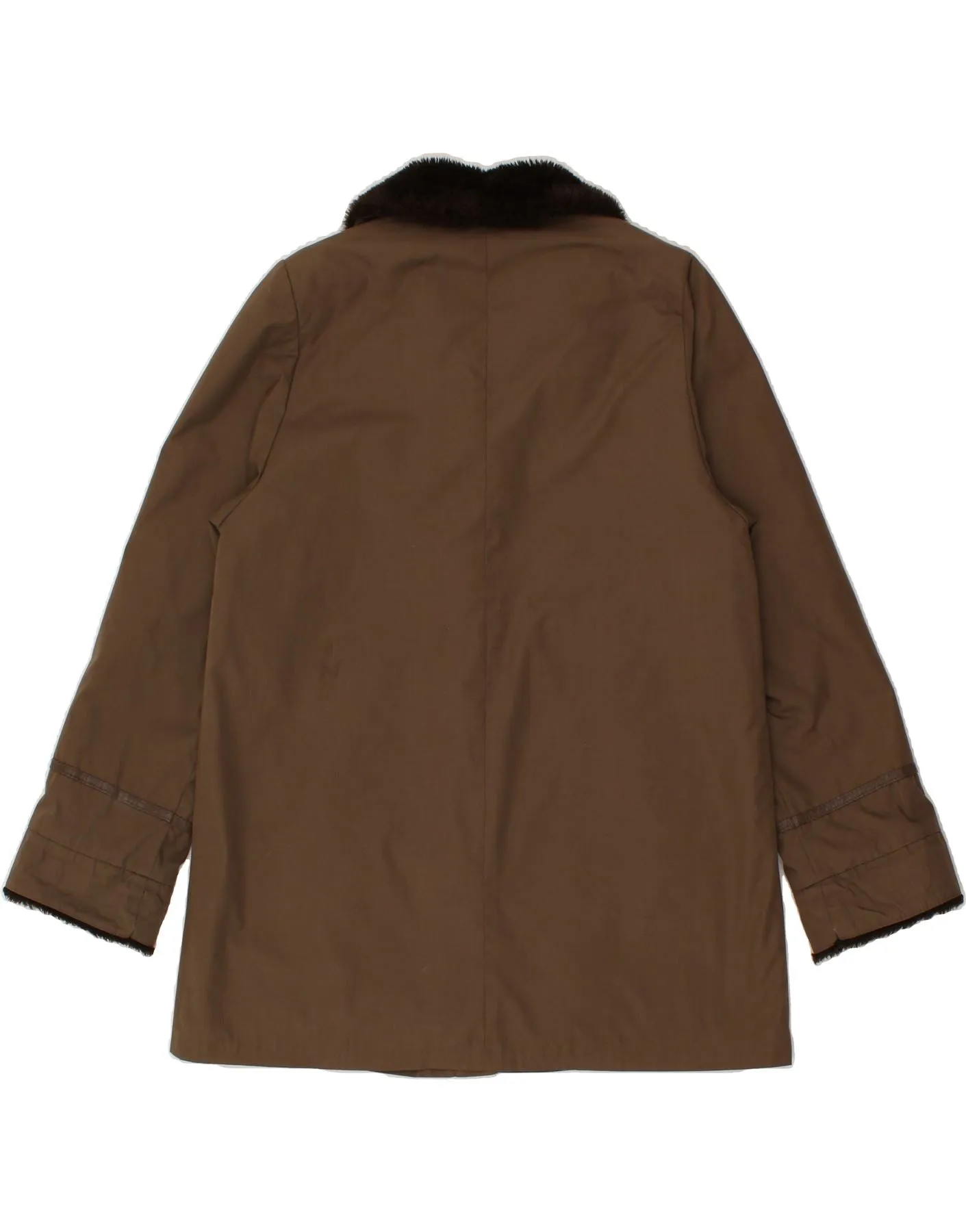 DANNIMAC Womens Sherpa Jacket UK 16 Large Brown Polyester