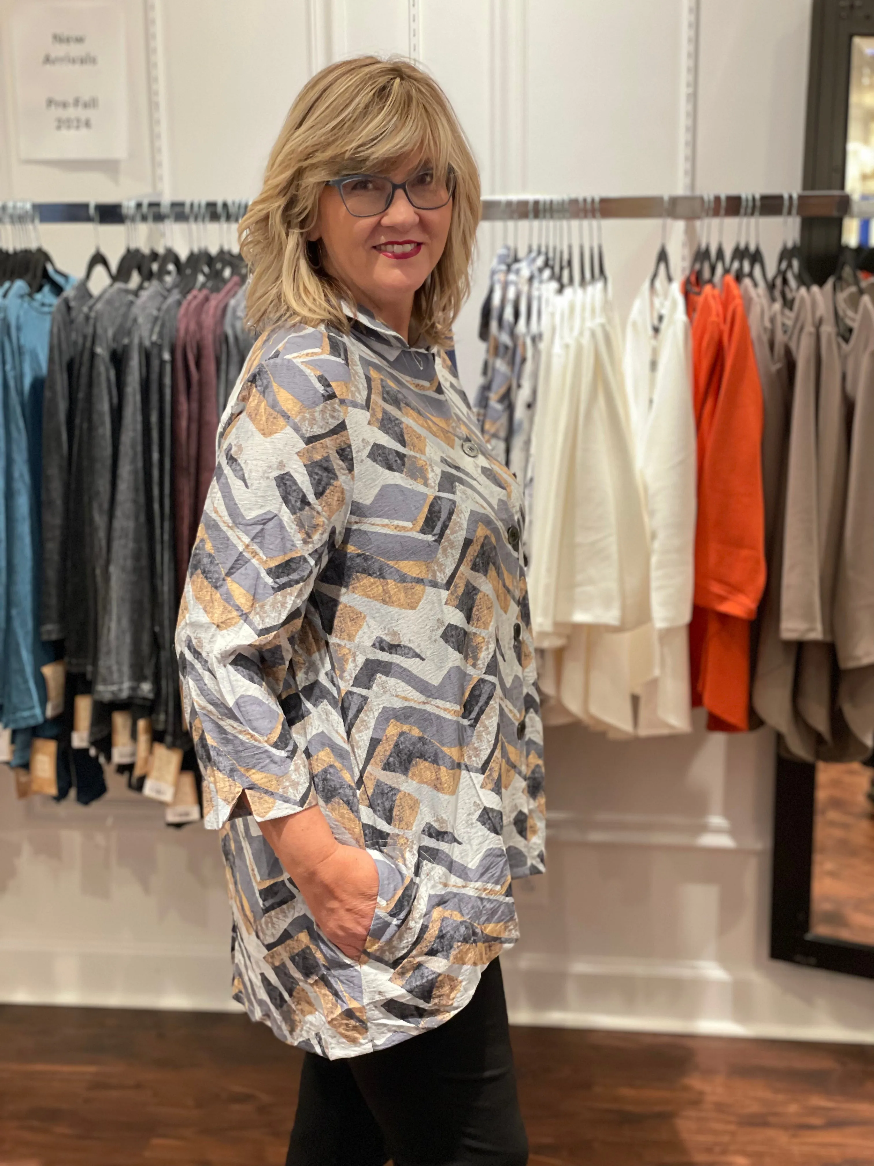Lior Demi Wire Collar Tunic w/ Pockets