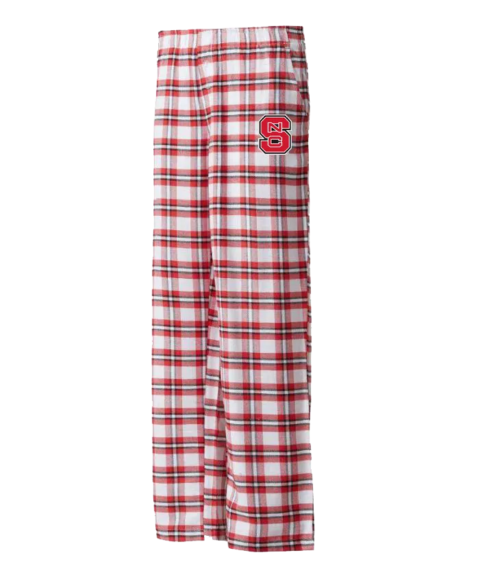 NC State Wolfpack Women's Red/White Block S Sienna Flannel Pants
