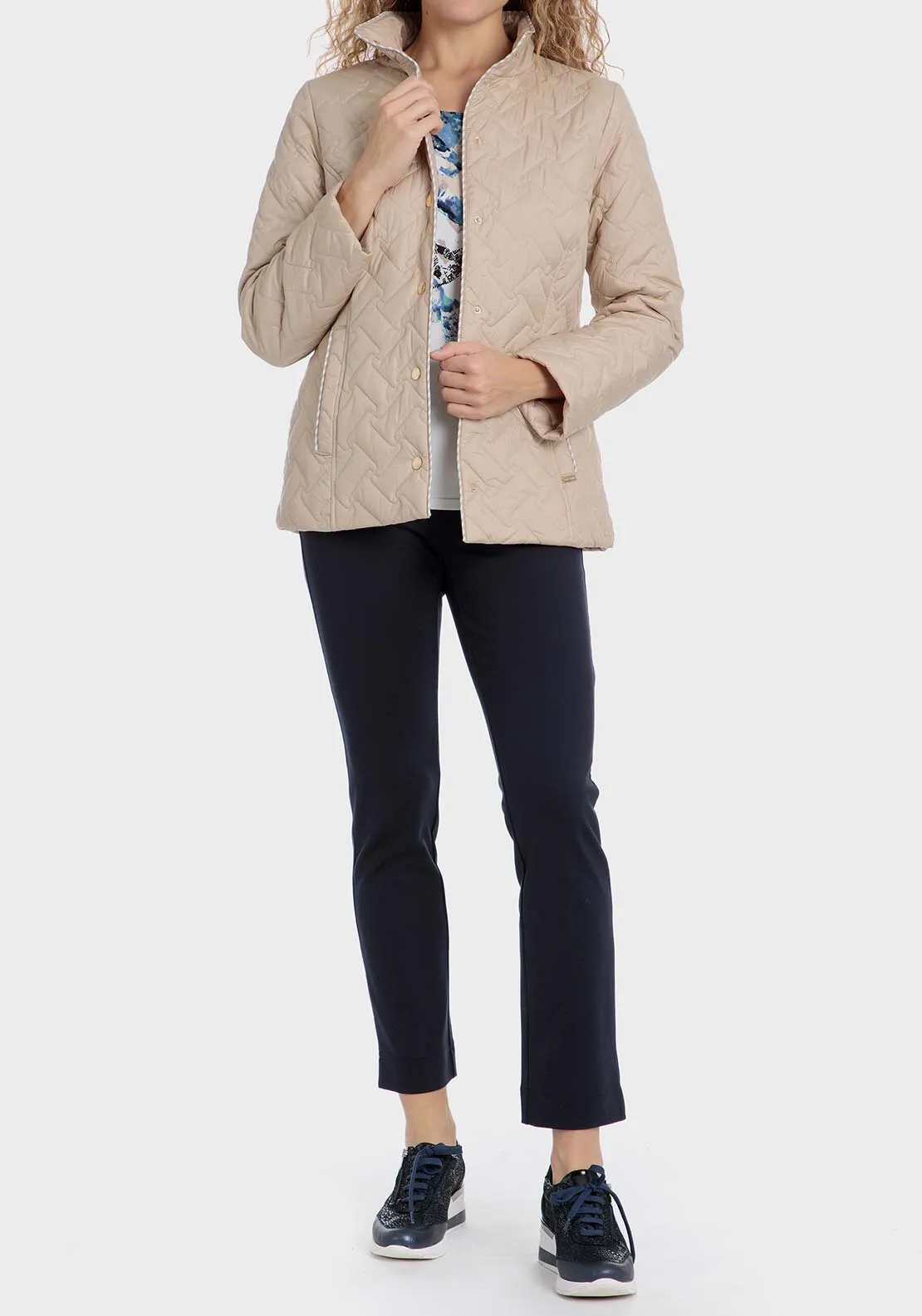 Padded parka jacket - Beige