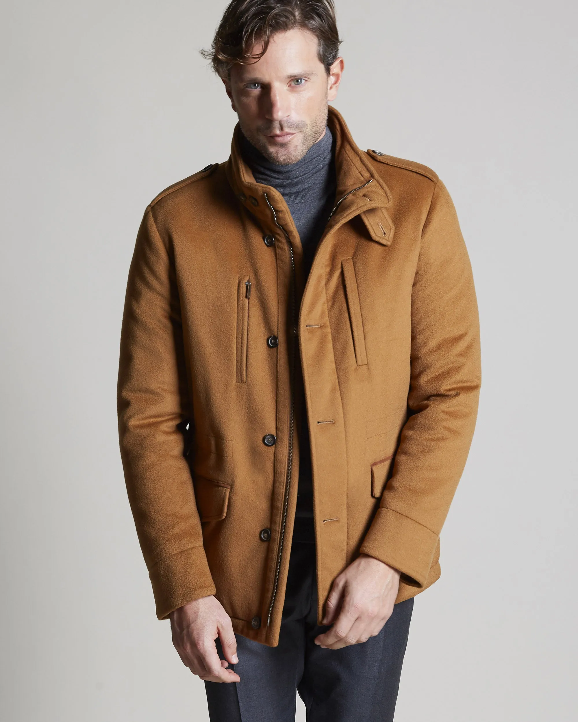 Pure Vicuña parka in natural colour.