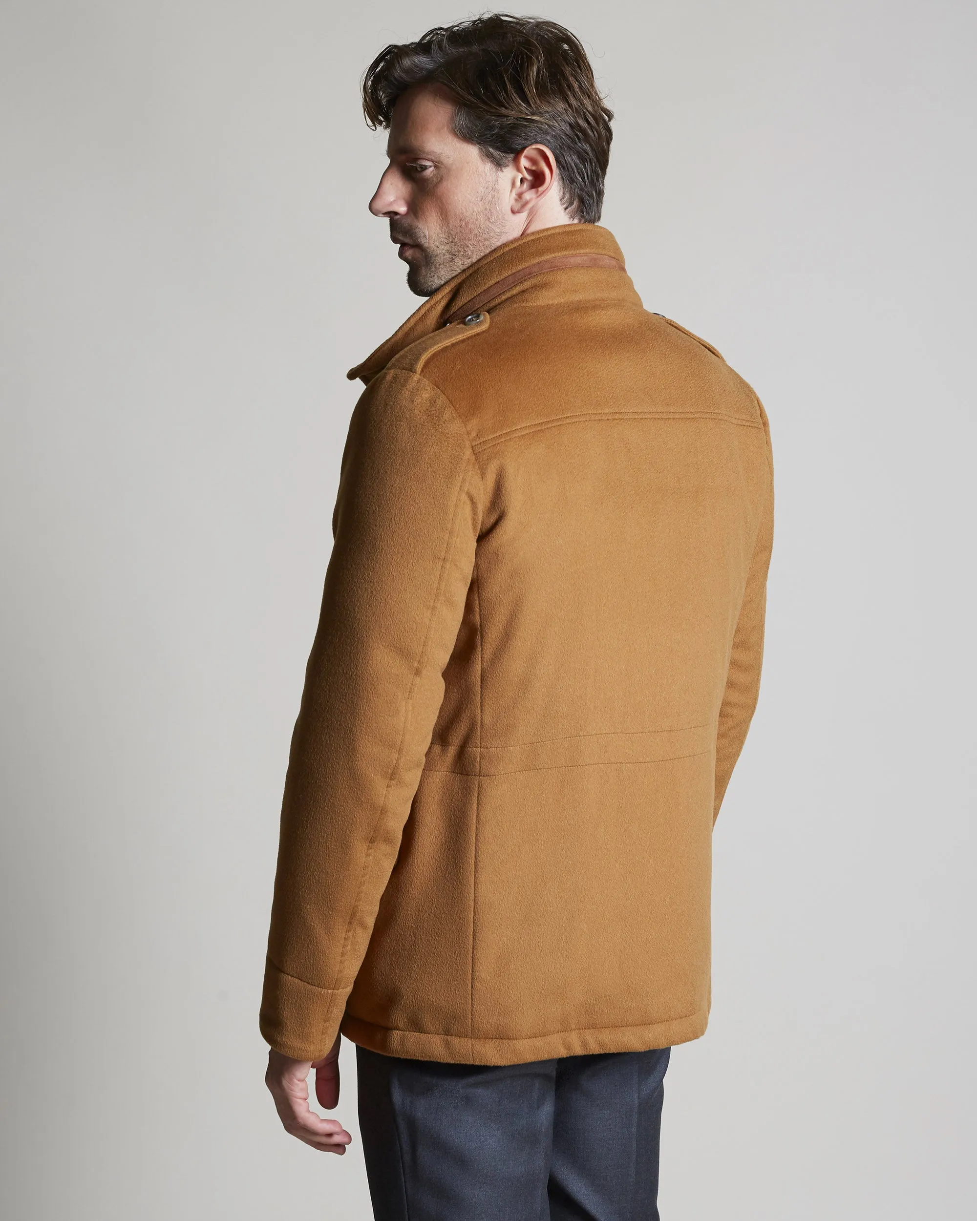 Pure Vicuña parka in natural colour.