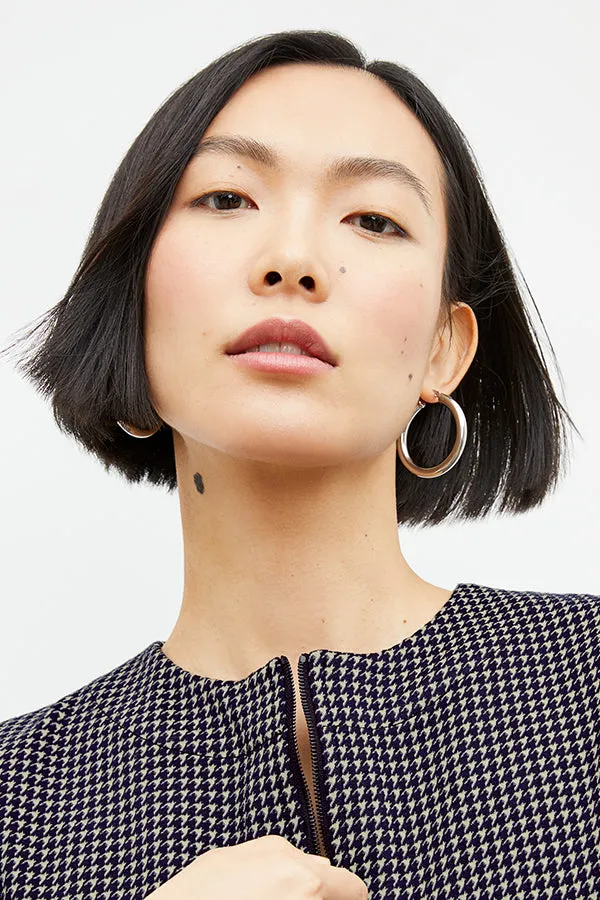 Tully Top - Stretch Houndstooth :: Black / White