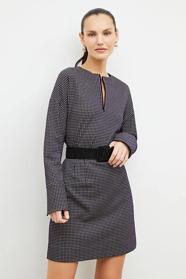 Tully Top - Stretch Houndstooth :: Black / White