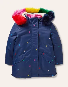 Waterproof 4-in-1 Parka-Navy Multi Stars